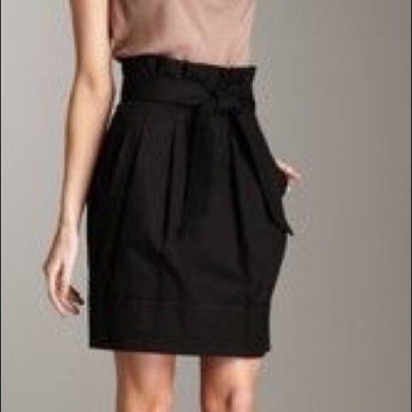 BCBG Maxazria | Stella Taupe Paper Bag Waist Skirt | Size 2 - Picture 6 of 6